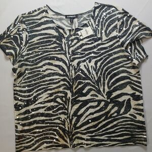 Safari print with clear sequins size Medium